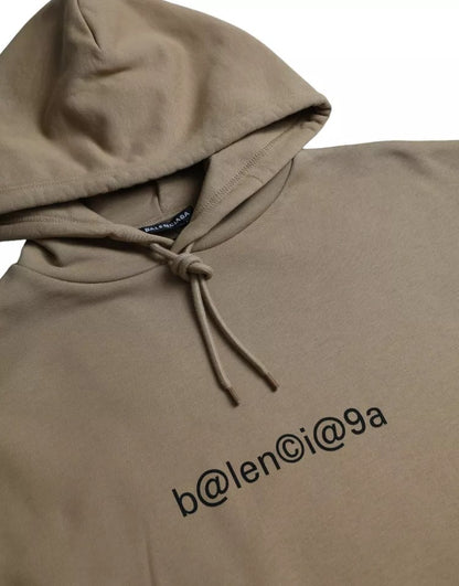 Balenciaga Brown Cotton Symbolic Molleton Bouclette Hooded Sweater