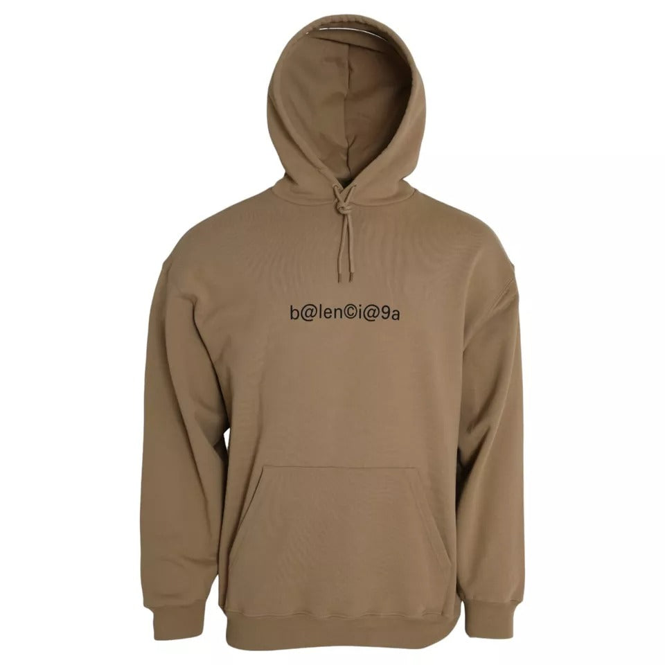 Balenciaga Brown Cotton Symbolic Molleton Bouclette Hooded Sweater