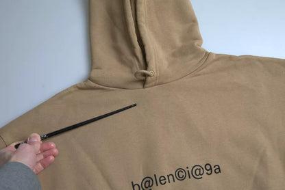 Balenciaga Brown Cotton Symbolic Molleton Bouclette Hooded Sweater