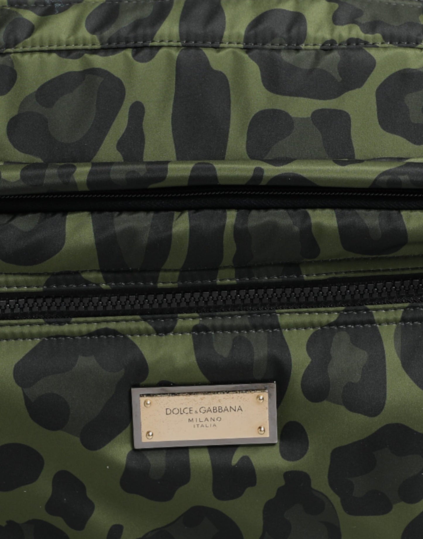 Dolce & Gabbana Green Polyester Leopard Print Shell Messenger Bag