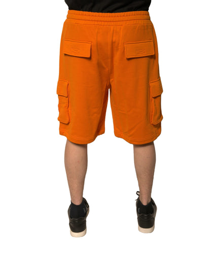 Dolce & Gabbana Orange Cotton Men Casual Cargo Bermuda Shorts