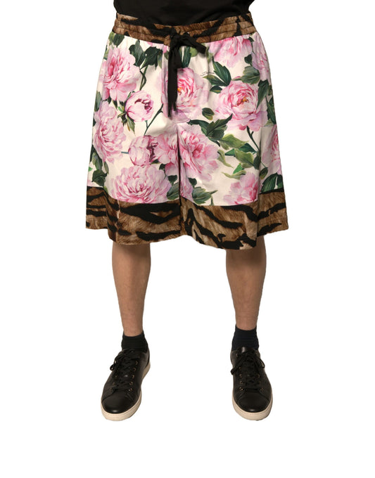 Dolce & Gabbana Multicolor Floral Cotton Men Bermuda Shorts