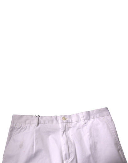 Dolce & Gabbana White Chinos Cotton Stretch Casual Shorts