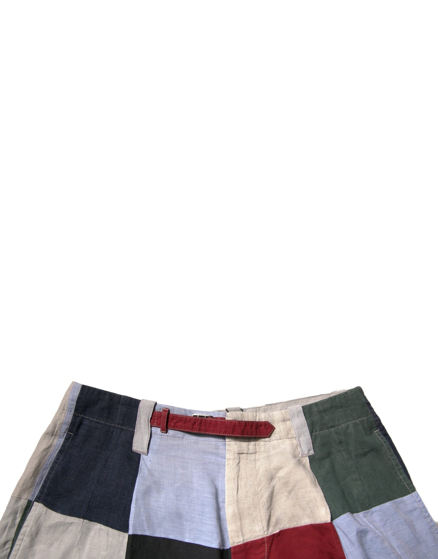 Dolce & Gabbana Multicolor Patchwork Linen Men Chino Shorts