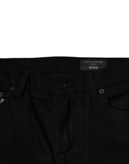 Dolce & Gabbana Black Crown Cotton Stretch Skinny Denim Jeans