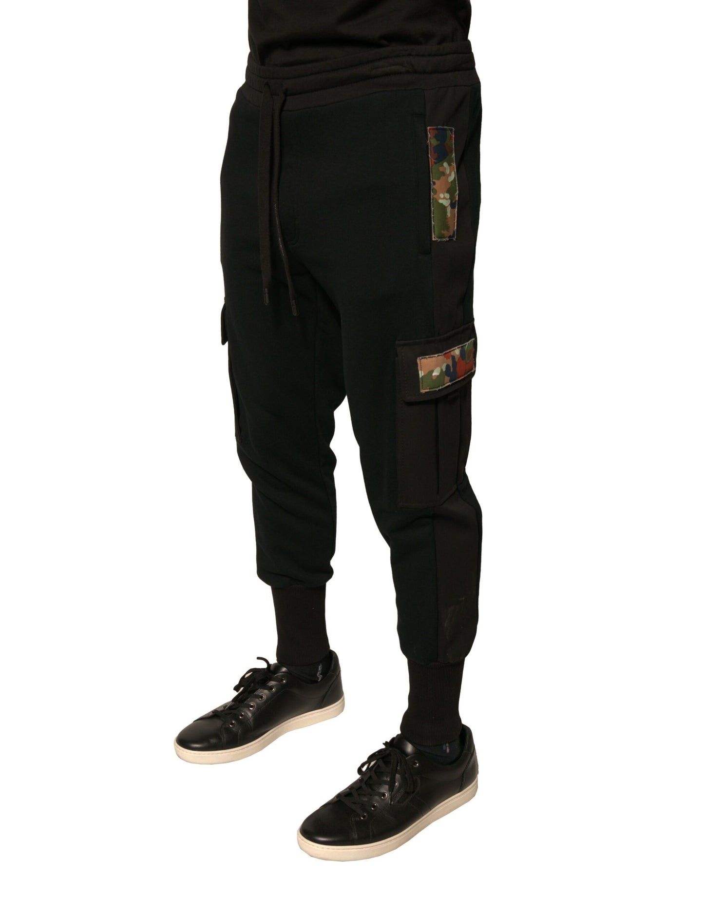 Dolce & Gabbana Black Cotton Jogger Cargo Sweatpants Pants