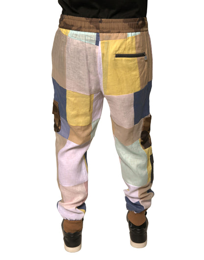 Dolce & Gabbana Multicolor Patchwork Jogger Sweatpants Pants