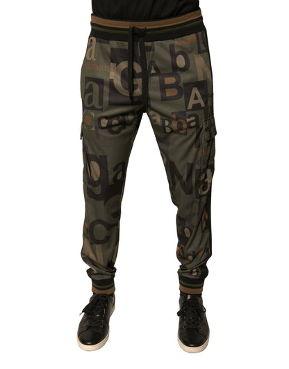 Dolce & Gabbana Multicolor Logo Camouflage Cargo Jogger Pants