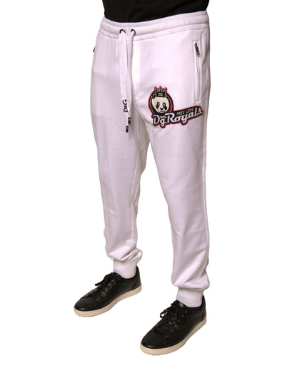 Dolce & Gabbana White DG Royals Jogger Cotton Sweatpants Pants