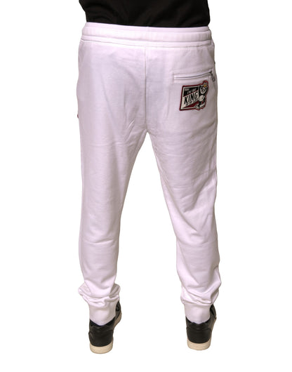 Dolce & Gabbana White DG Royals Jogger Cotton Sweatpants Pants