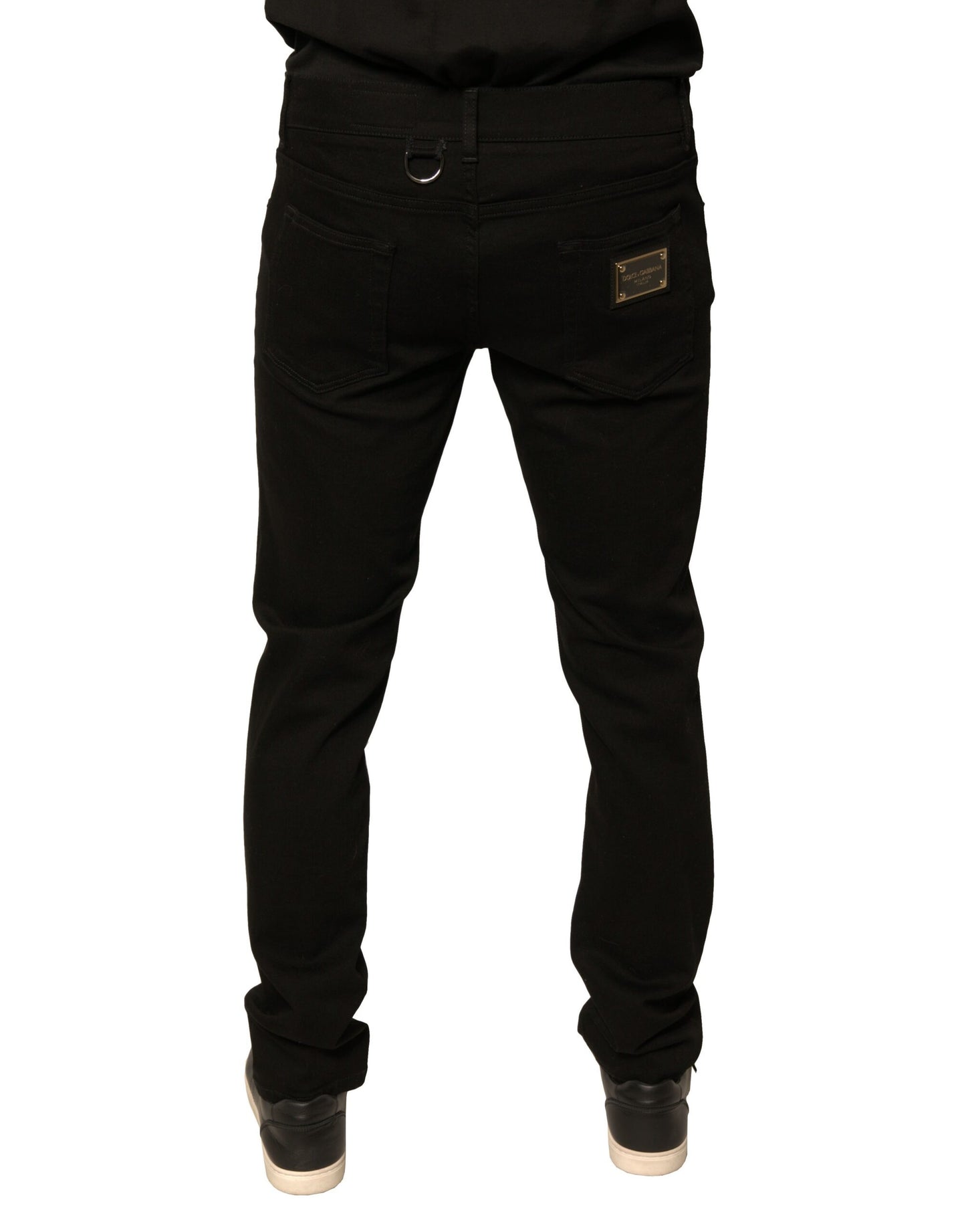 Dolce & Gabbana Black Logo Cotton Stretch Skinny Denim Jeans