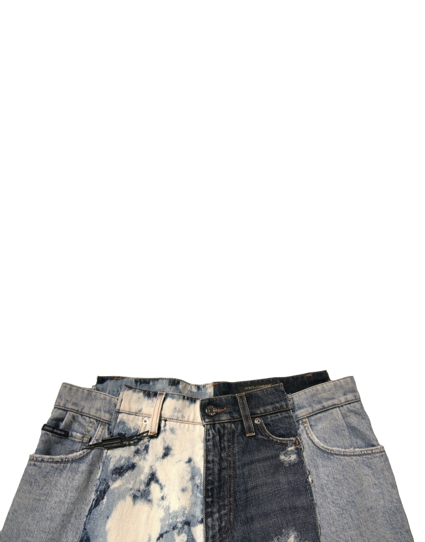 Dolce & Gabbana Multicolor Patchwork Cotton Straight Men Denim Jeans