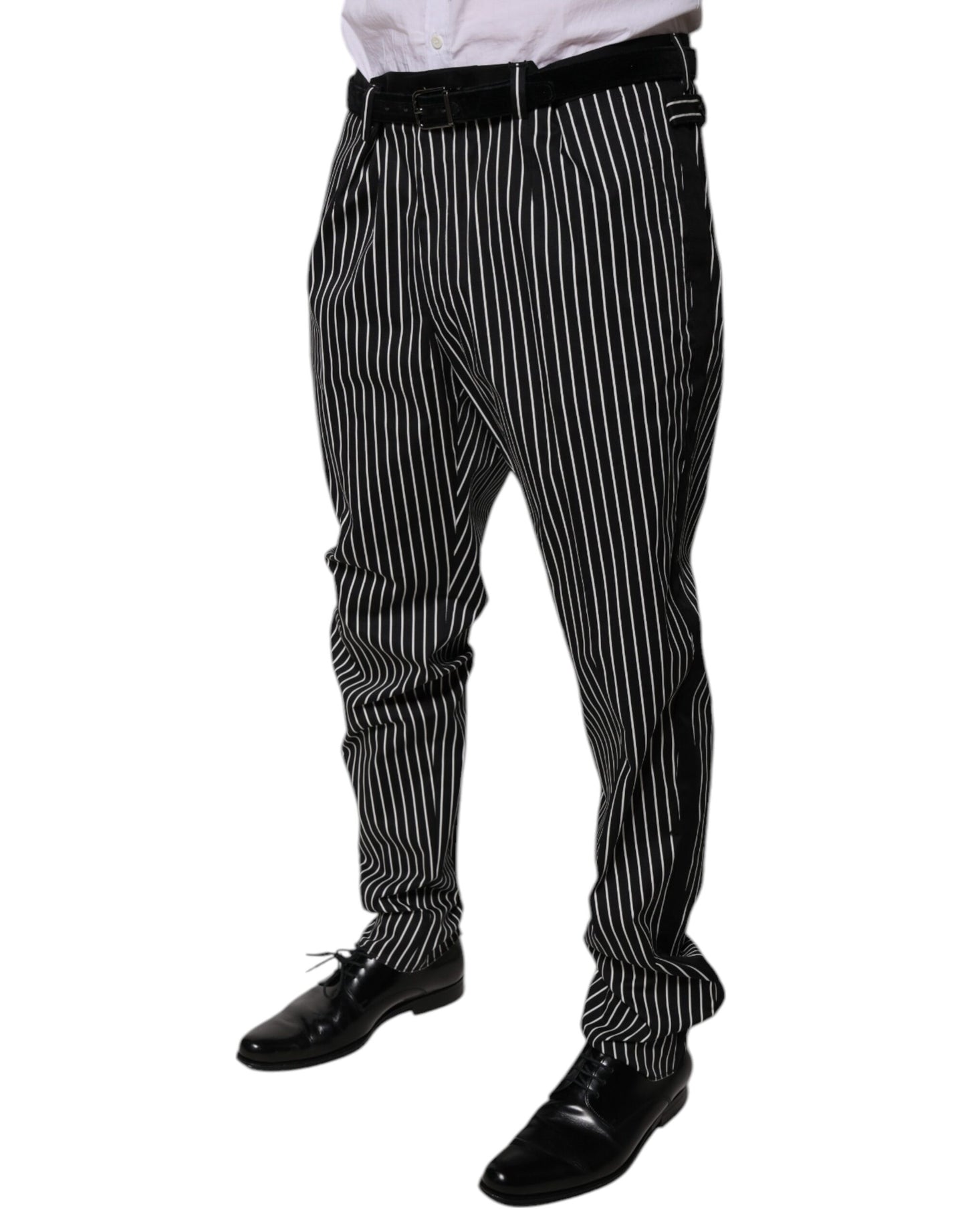 Dolce & Gabbana Black Stripes Skinny Dress Pants