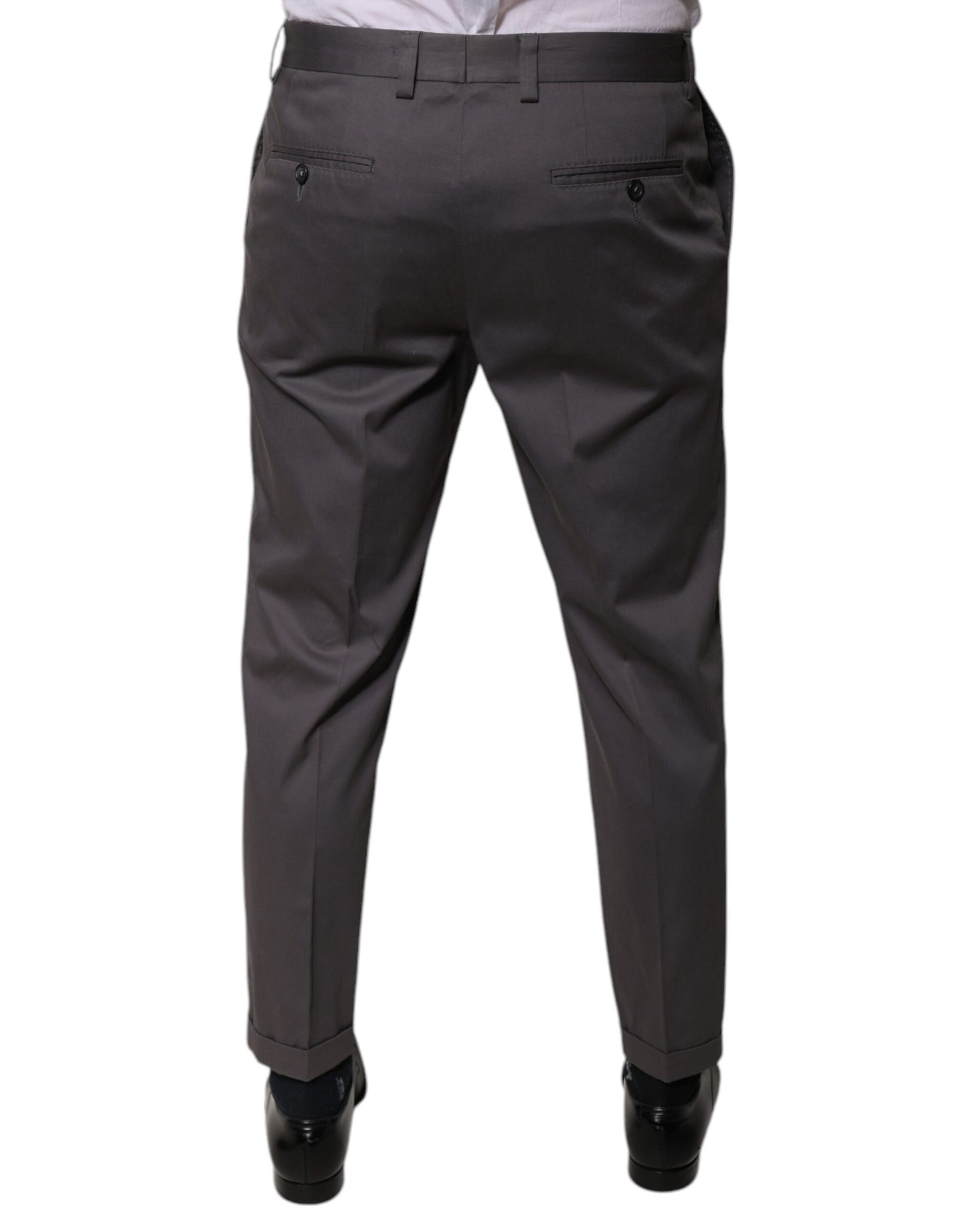 Dolce & Gabbana Dark Gray Mid Waist Dress Pants