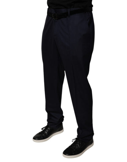 Dolce & Gabbana Dark Blue Tapered Formal Dress Pants