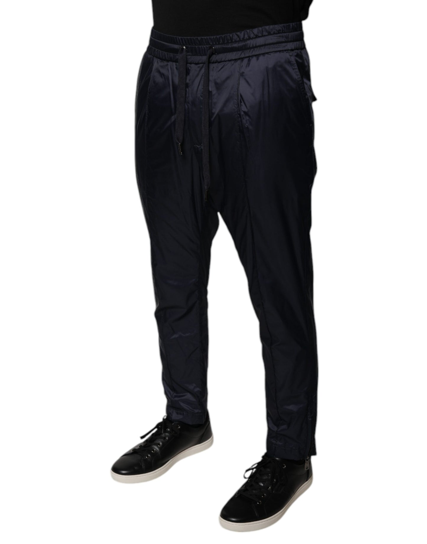 Dolce & Gabbana Dark Blue Cotton Skinny Sweatpants Pants