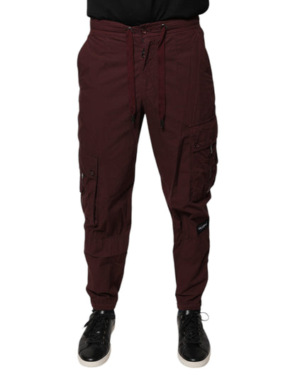 Dolce & Gabbana Bordeaux Cotton Cargo Jogger Sweatpants Pants