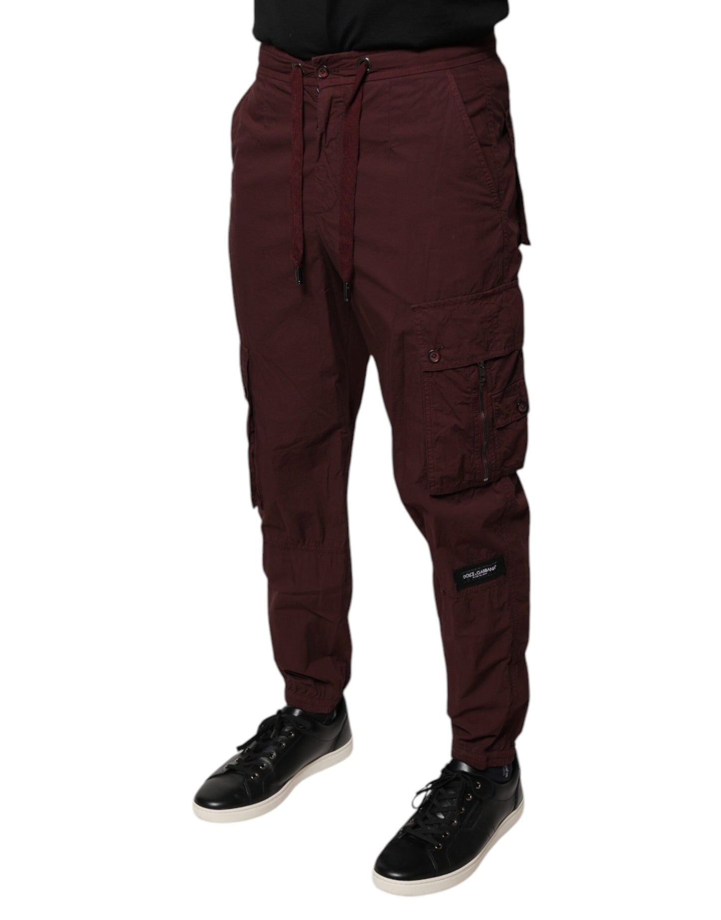 Dolce & Gabbana Bordeaux Cotton Cargo Jogger Sweatpants Pants