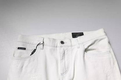 Dolce & Gabbana White Cotton Skinny Denim Jeans