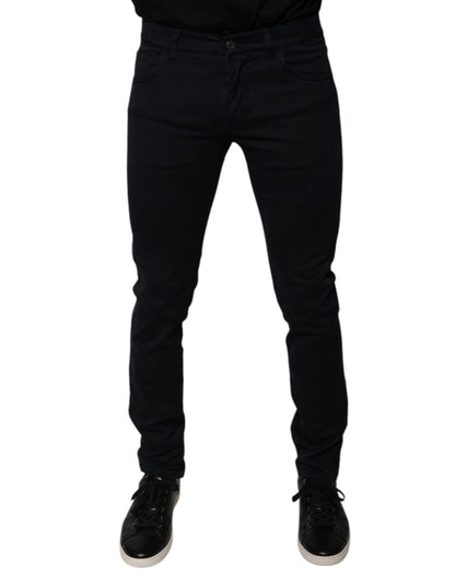 Dolce & Gabbana Black Cotton Stretch Skinny Men Denim Jeans