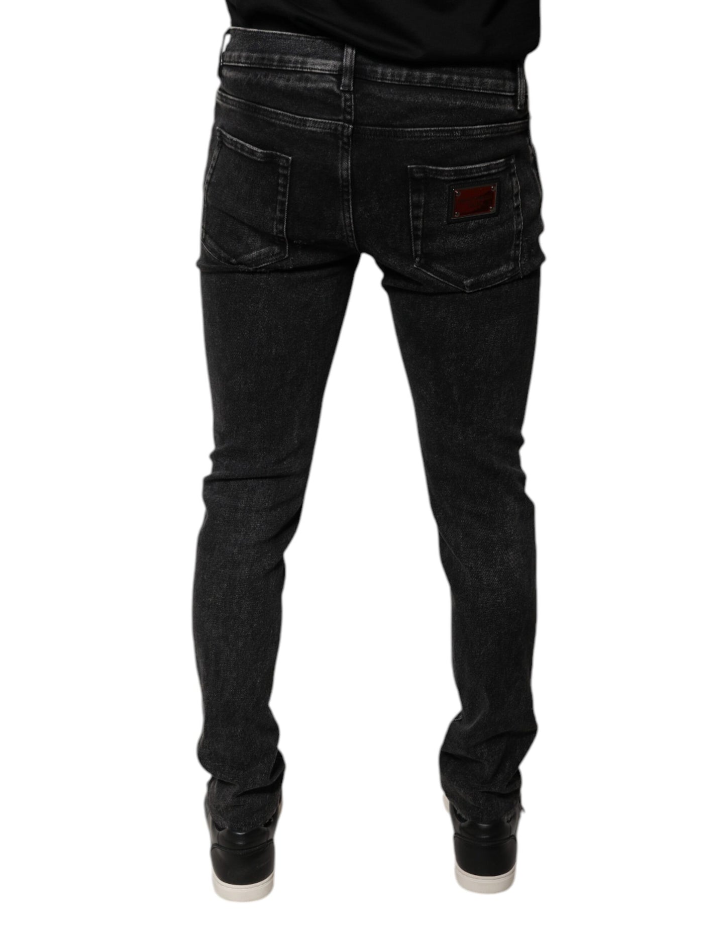 Dolce & Gabbana Black Cotton Stretch Skinny Men Denim Jeans