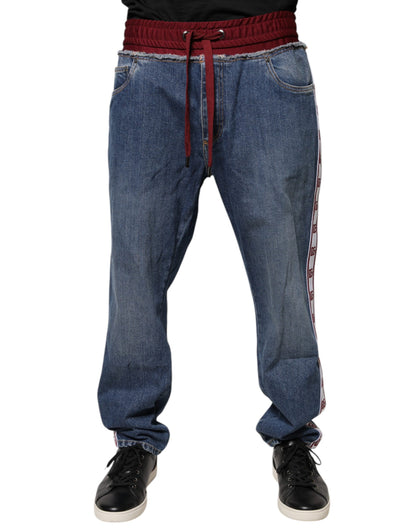 Dolce & Gabbana Blue Cotton Stretch Straight Denim Jeans