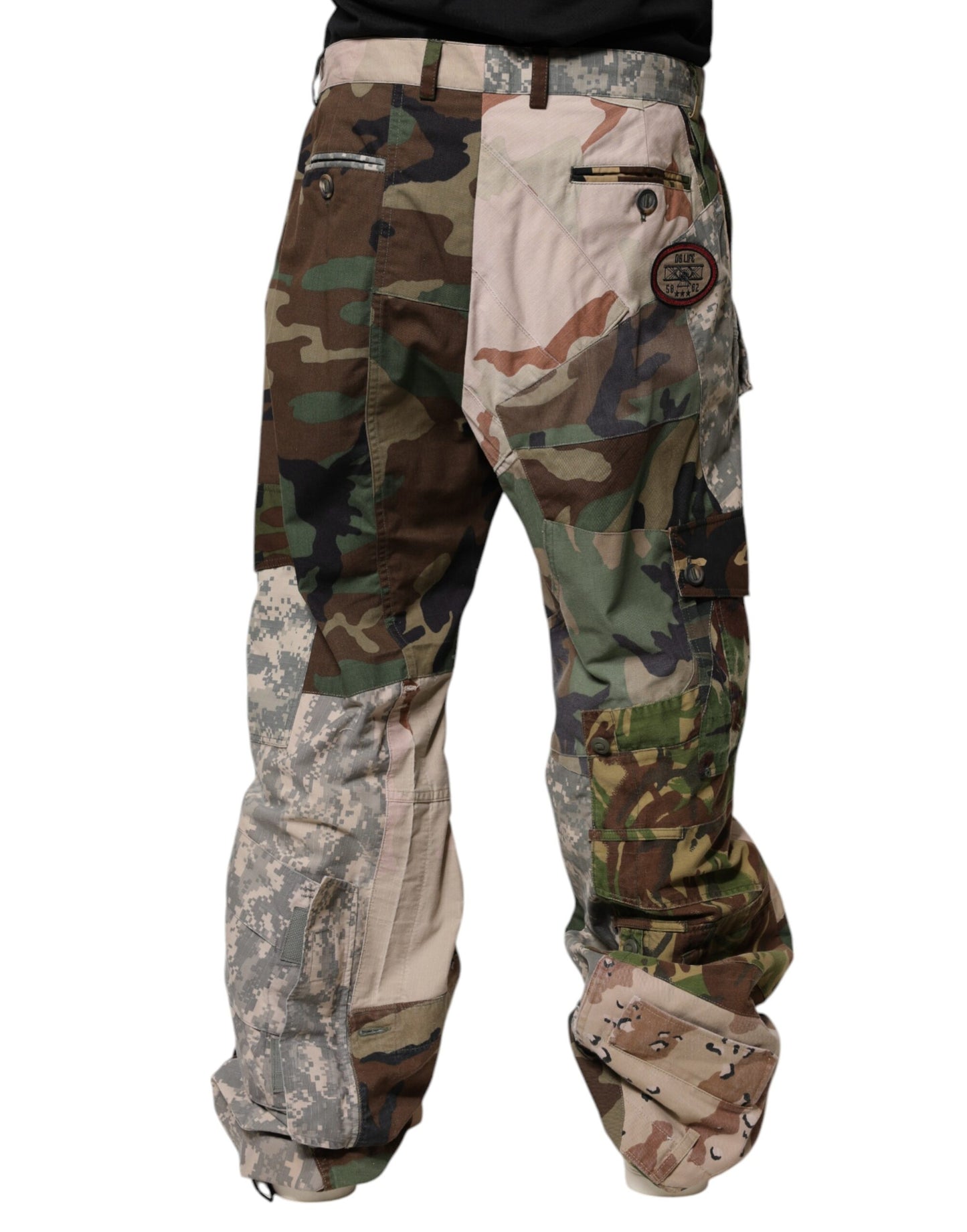 Dolce & Gabbana Multicolor Patchwork Camouflage Cargo Pants