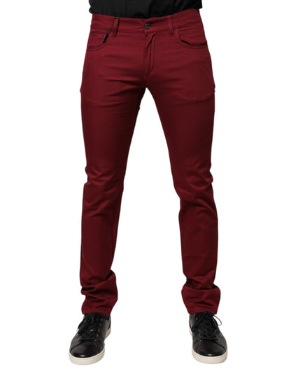 Dolce & Gabbana Red Cotton Stretch Skinny Denim Jeans