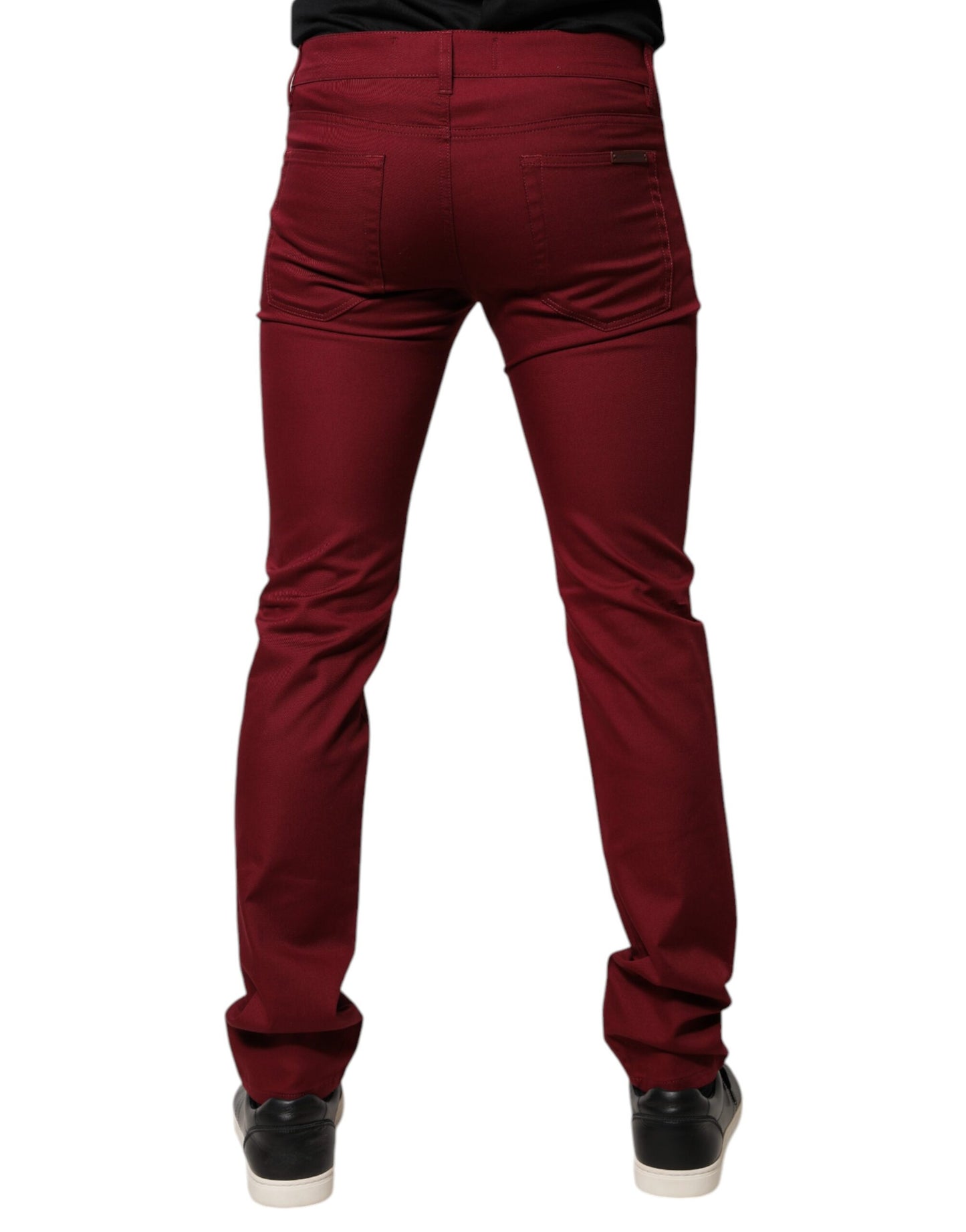 Dolce & Gabbana Red Cotton Stretch Skinny Denim Jeans