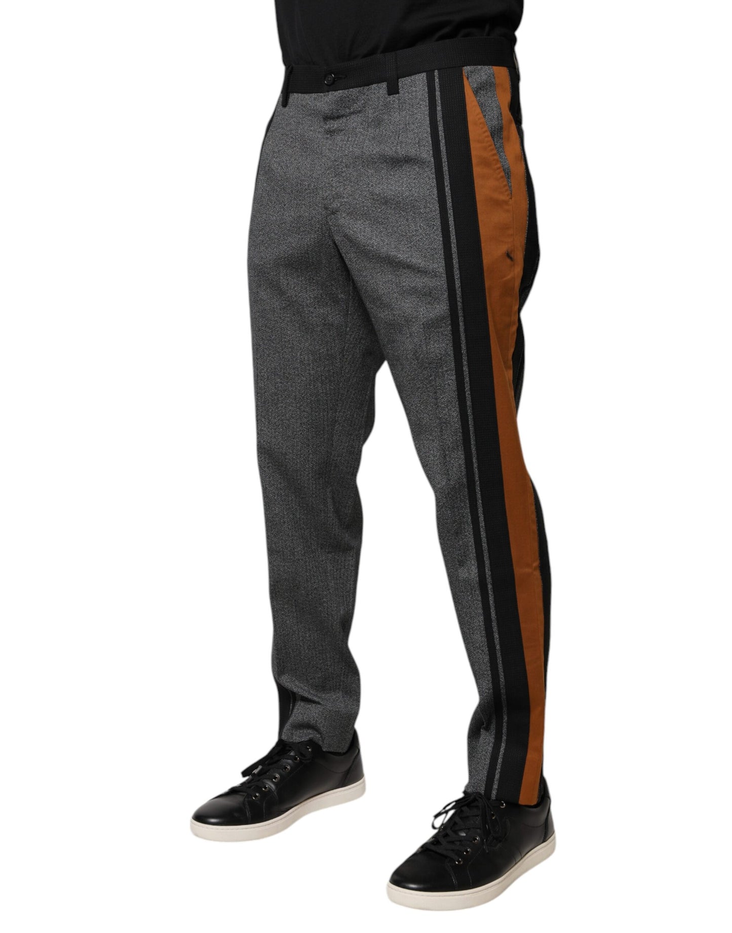 Dolce & Gabbana Multicolor Cotton Tapered Dress Formal Pants