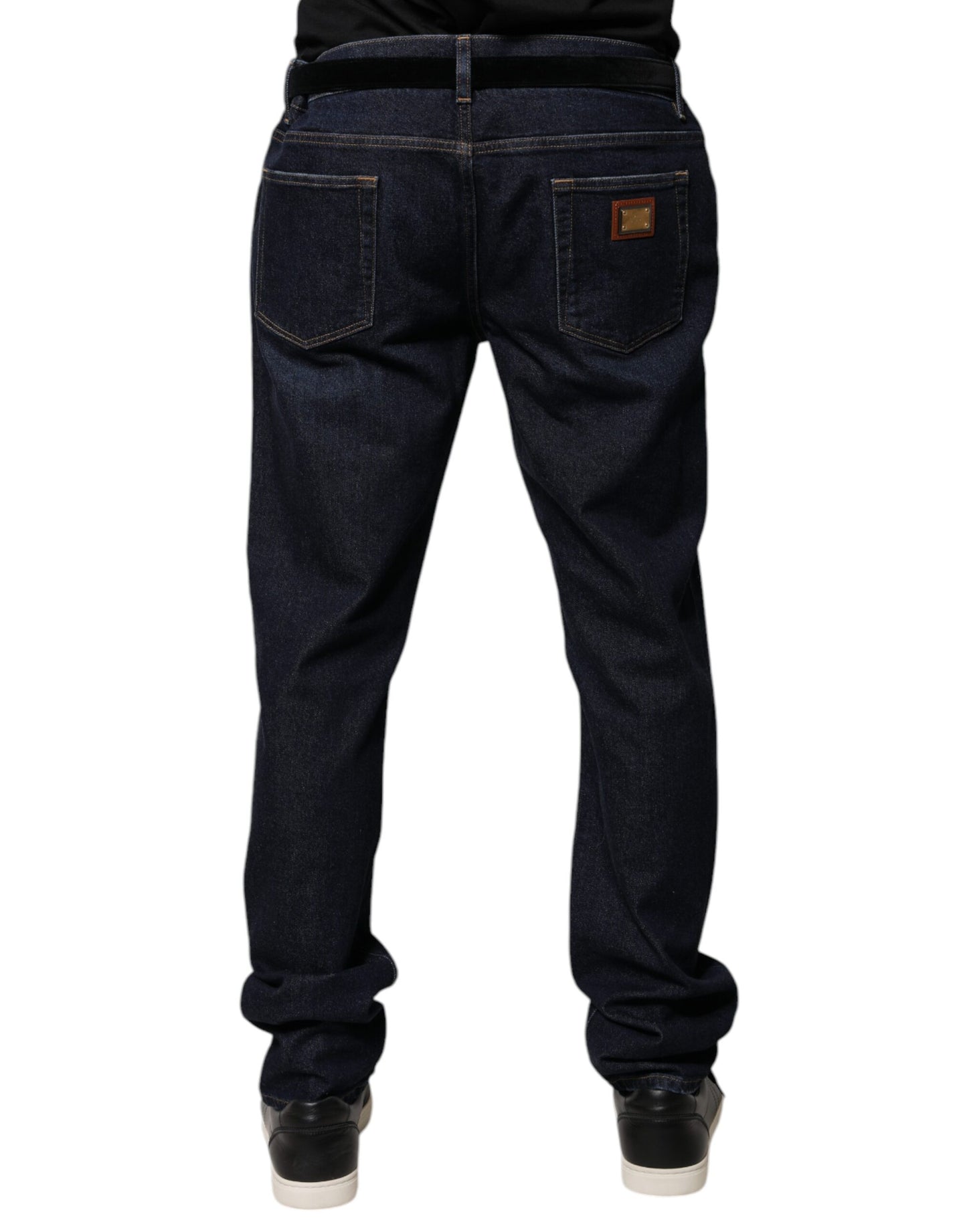 Dolce & Gabbana Dark Blue Cotton Skinny Denim Jeans