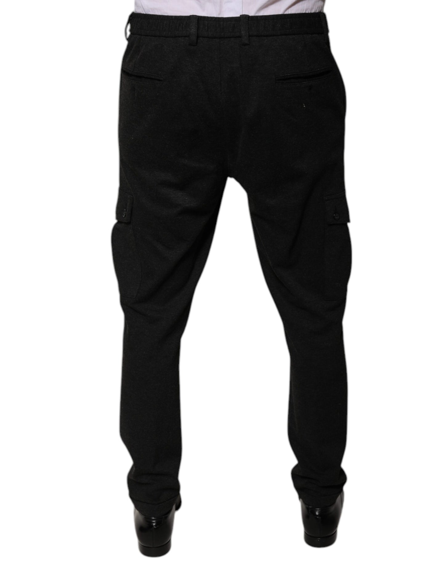 Dolce & Gabbana Black Viscose Cargo Men Casual Pants