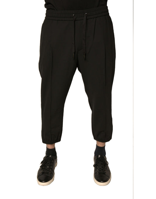 Dolce & Gabbana Black Wool Jogger Jogging Pants