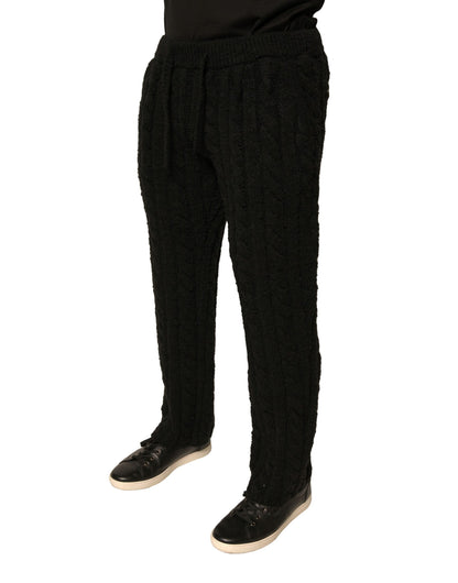 Dolce & Gabbana Black Wool Knitted Skinny Pants