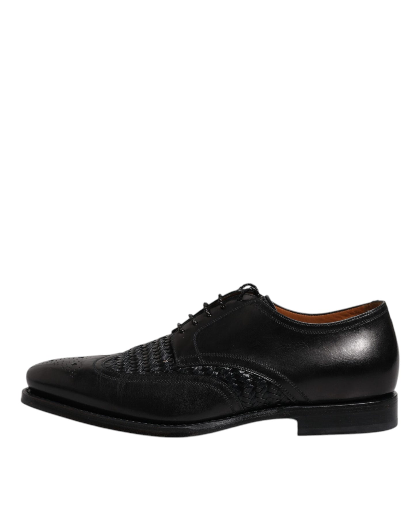 Dolce & Gabbana Black Leather Derby Wingtip Lace Up Formal Dress Shoes