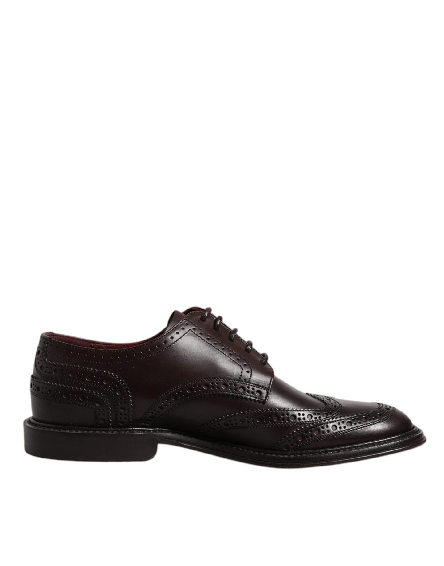 Dolce & Gabbana Brown Leather Derby Wingtip Lace Up Formal Dress Shoes