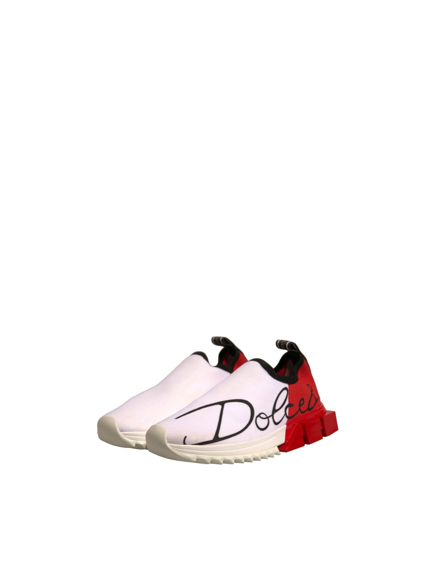 Dolce & Gabbana White Red Low Top Sorrento Sneakers Shoes