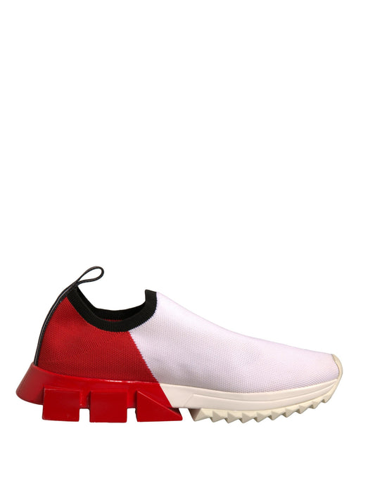 Dolce & Gabbana White Red Low Top Sorrento Sneakers Shoes