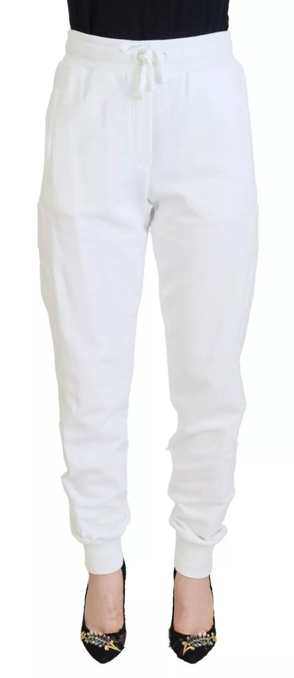 Dolce & Gabbana White Cotton Women Sweatpants Trouser Pants