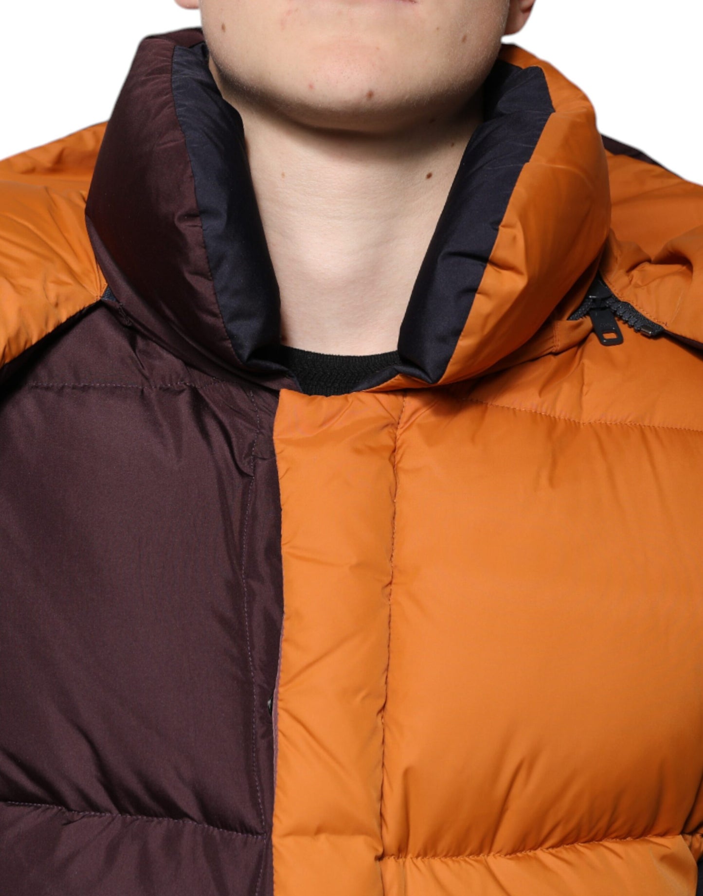 Dolce & Gabbana Multicolor Quilted Hooded Puffer Jacket