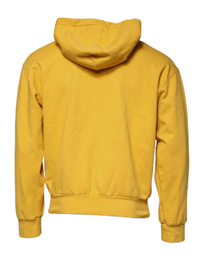 Dolce & Gabbana Yellow Logo Full Zip Hooded Sweatshirt Sweater