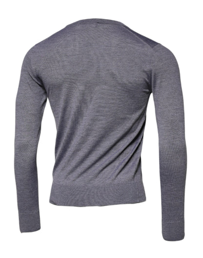 Dolce & Gabbana Gray Cashmere Crew Neck Pullover Sweater