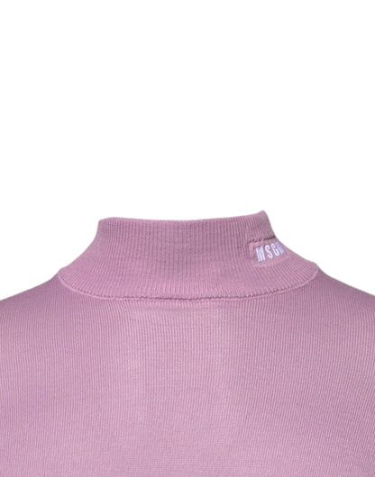 MSGM Purple Wool Knit Turtle Neck Long Sleeve Pullover Sweater