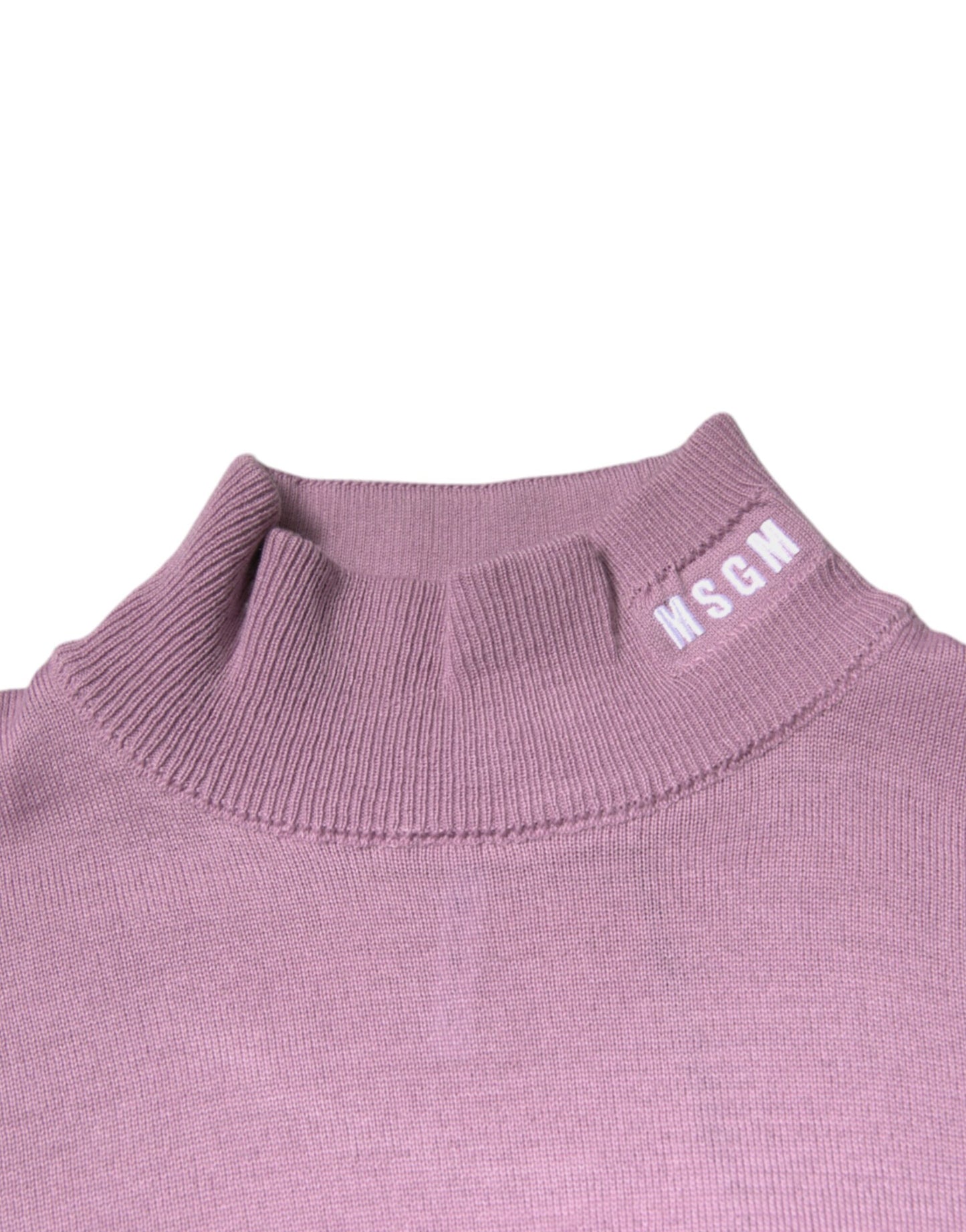 MSGM Purple Wool Knit Turtle Neck Long Sleeve Pullover Sweater