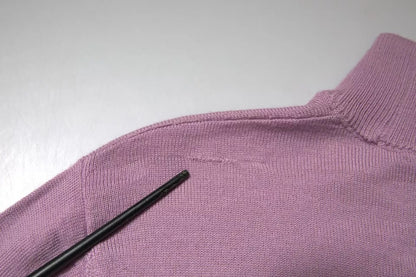 MSGM Purple Wool Knit Turtle Neck Long Sleeve Pullover Sweater