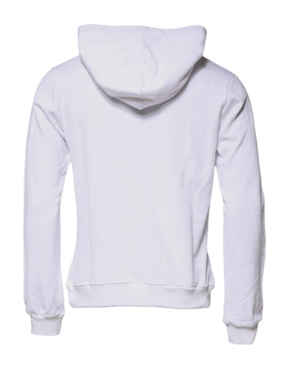 Dolce & Gabbana White Sacred Heart Hooded Sweatshirt Sweater