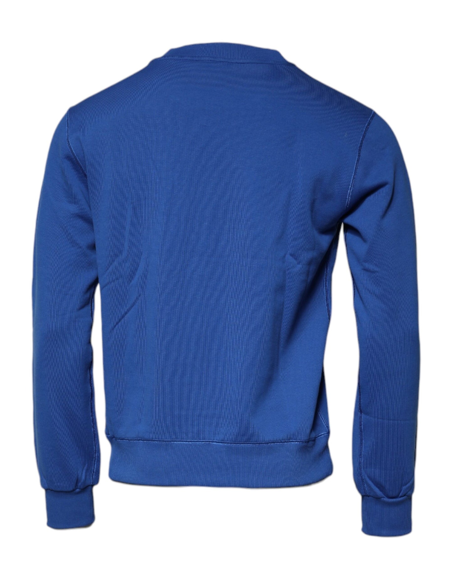 Dolce & Gabbana Blue Logo Plaque Crew Neck Pullover Sweater