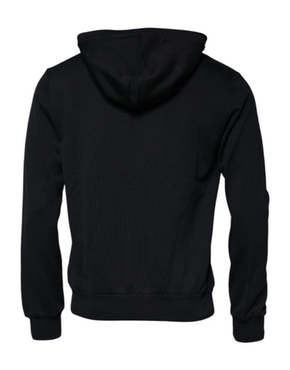 Dolce & Gabbana Black Logo Full Zip Hooded Sweatshirt Sweater