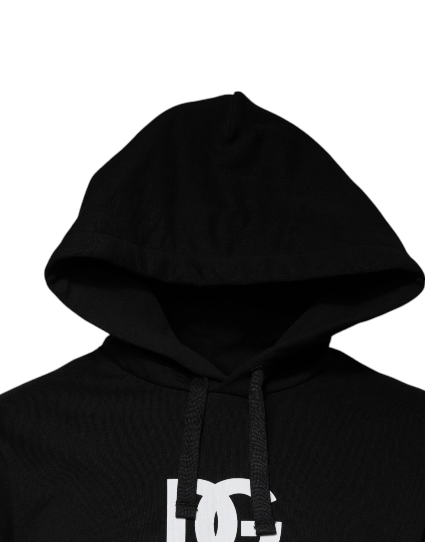 Dolce & Gabbana Black Logo Cotton Hooded Sweatshirt Sweater