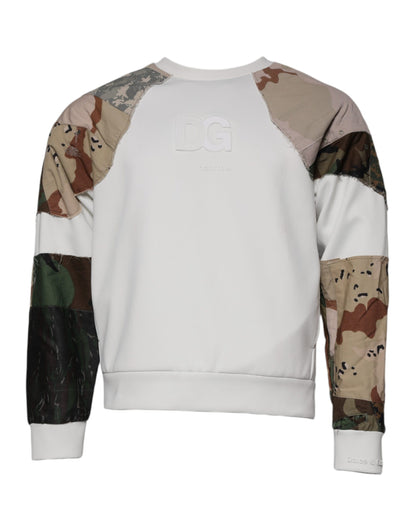 Dolce & Gabbana Multicolor Patchwork Cotton Crew Neck Sweater